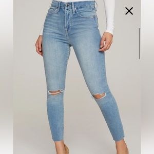 Good American Good Waist Crop Fray Hem | 12/32 blue532